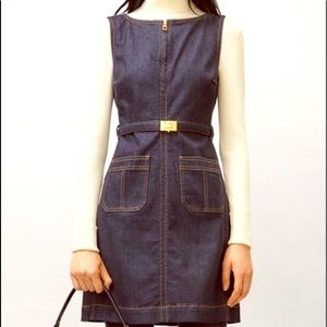 Tory Burch zip up front denim dress size 6 Color: Resin Rinse
